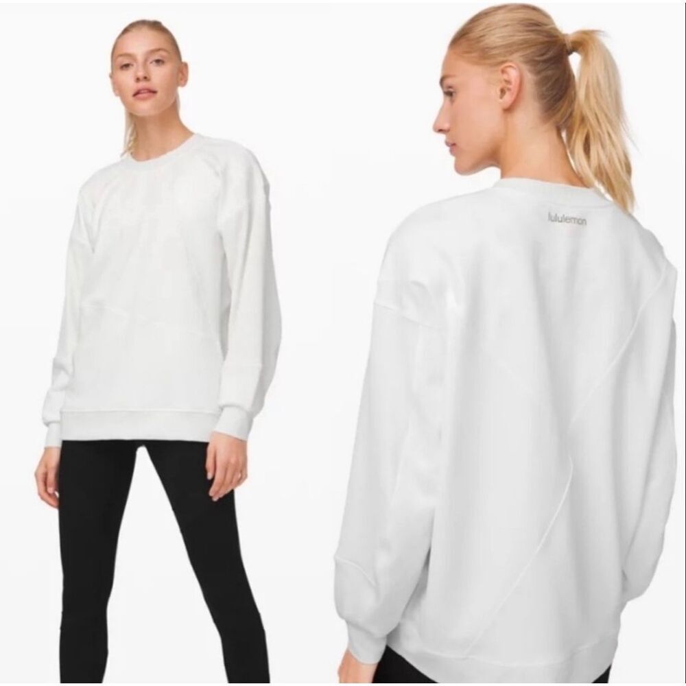 Lululemon Perfectly Oversized Crew *Patched in Bone, C5 $128